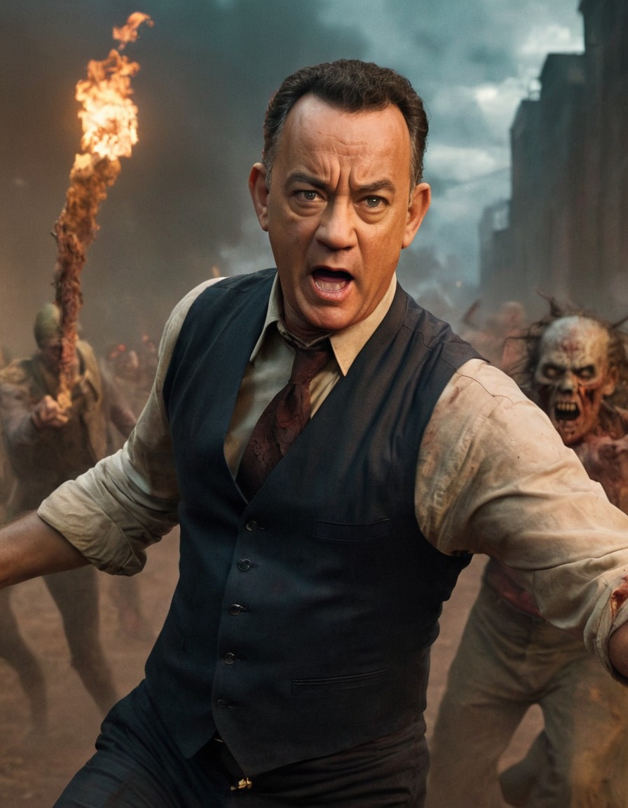 tom hanks, zombie, fight, undead, actor, hollywood