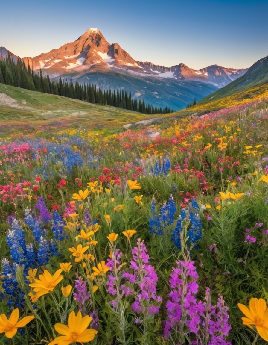 nature, wildflowers, mountain, scenery, landscape