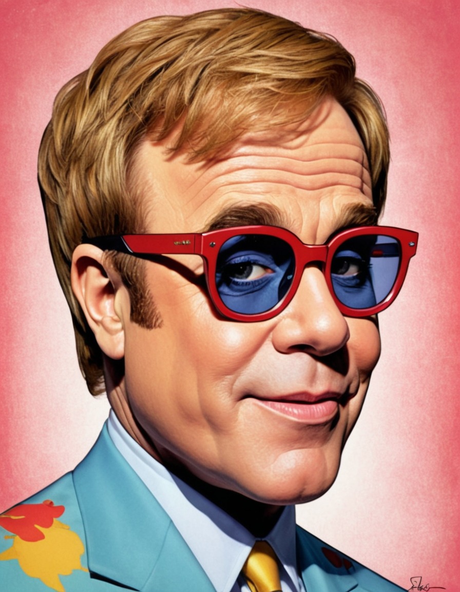 elton john, painting, funny, celebrity, musician, art, humor