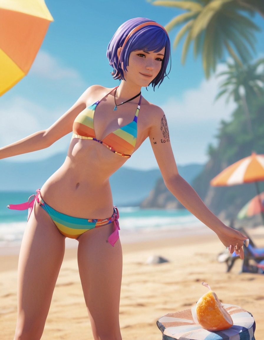 chloe price, life is strange, beach, bikini, summer, games, girls from games