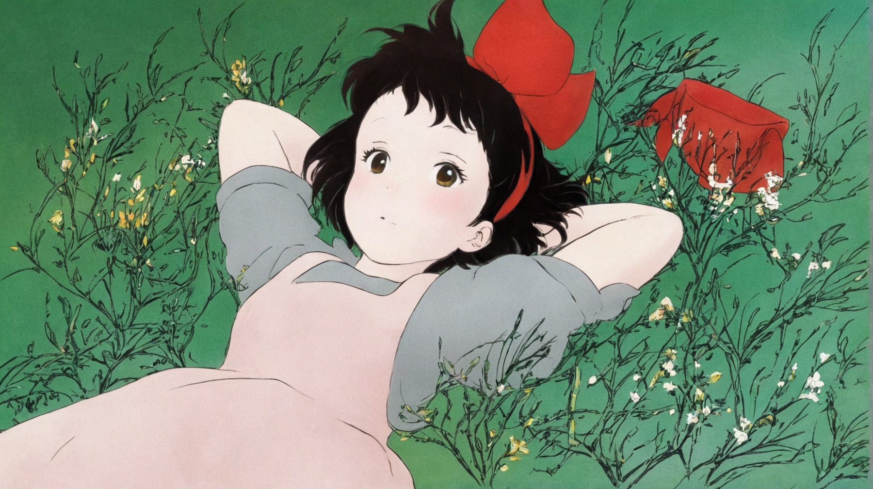 ghibli redraw, ghibli, kiki's delivery service, kiki, cottagecore, redraw, art, illustration, fanart