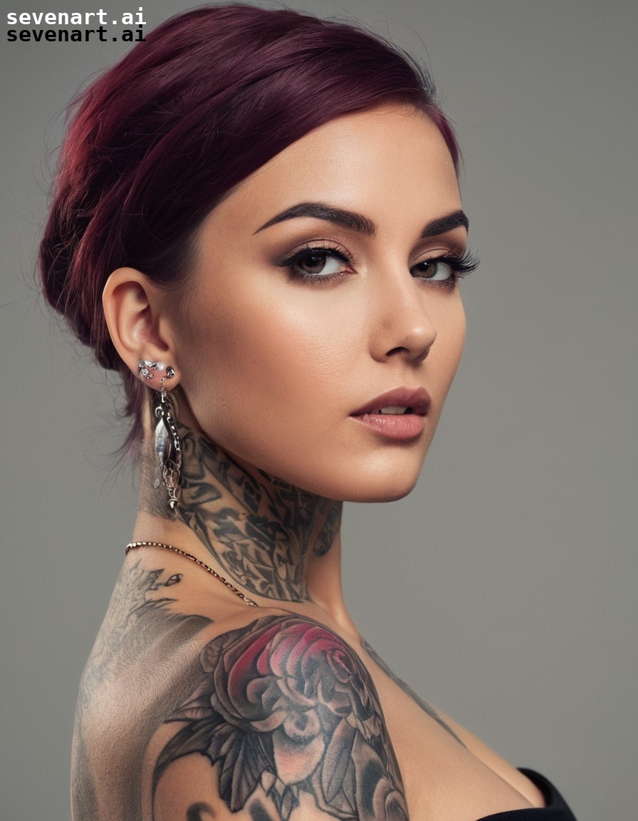 tattoos, piercings, confidence, sensuality, beauty, woman