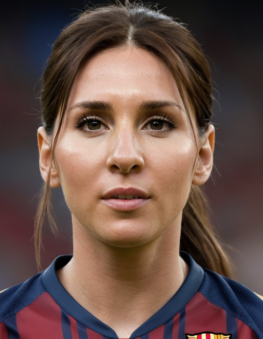 lionel messi, football player, gender transformation, sports, femininity