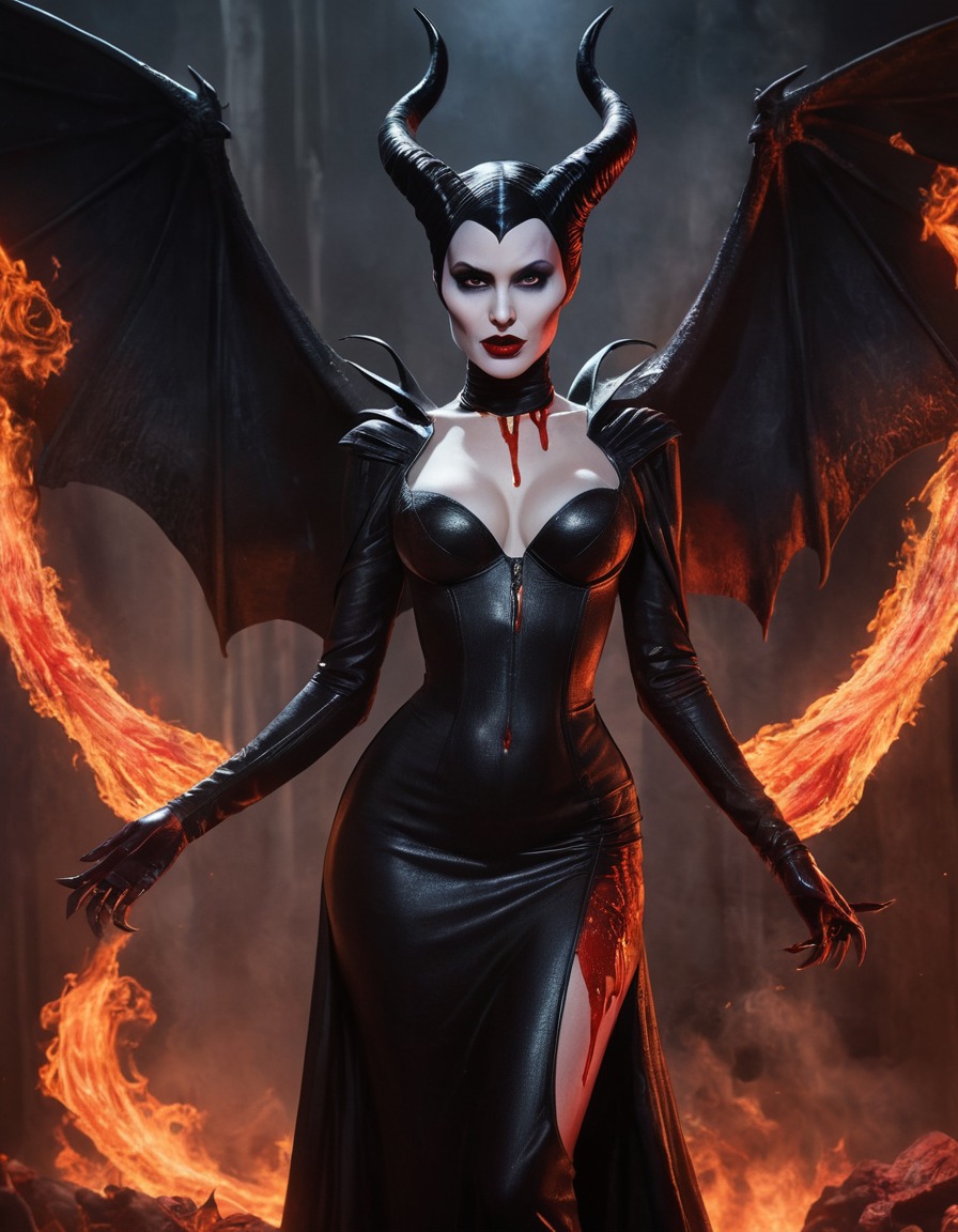 fantasy, demonesse, maleficent, underworld, fire, demon, sexy, nsfw	