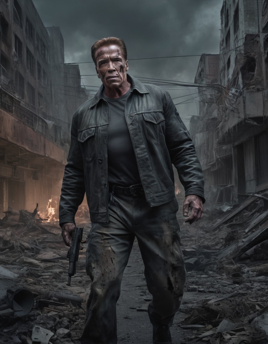 arnold schwarzenegger, zombie, post-apocalyptic, city, horror, politics