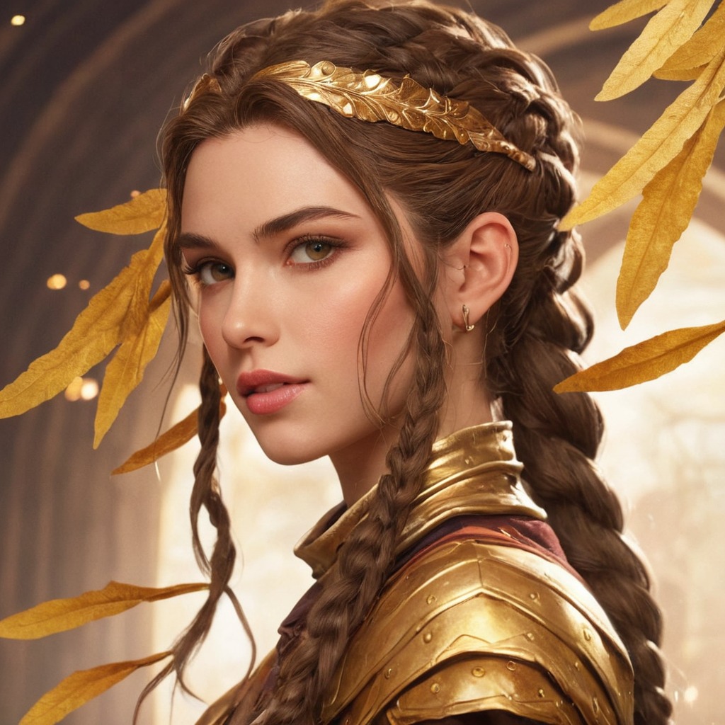 digitalart, characterdesign, portrait, warrior, dreamup, goldleaf, ai_art