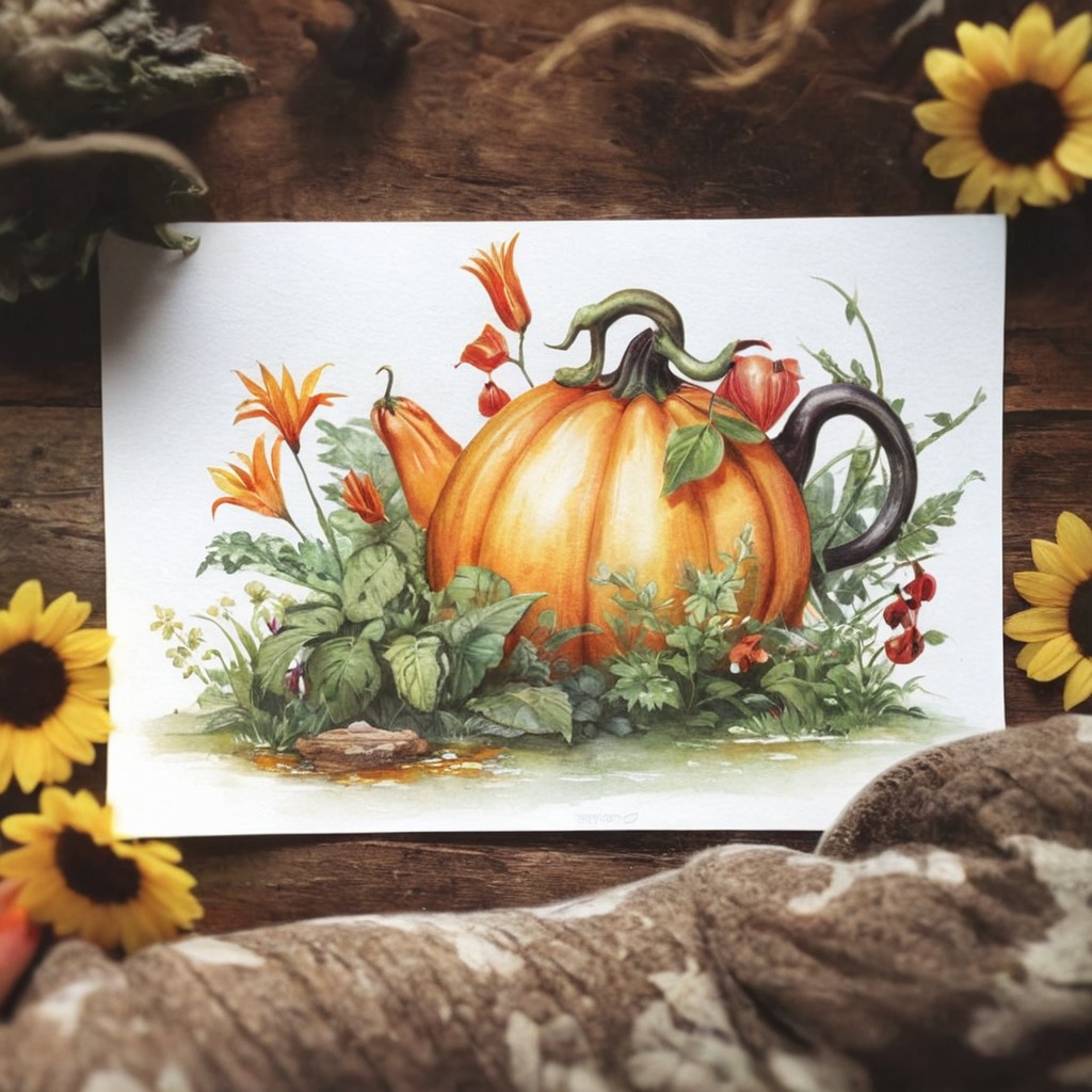 autumn, fall, frog, pumpkin, snail, traditional, watercolor, witchy, goblincore, drawingsandpaintings