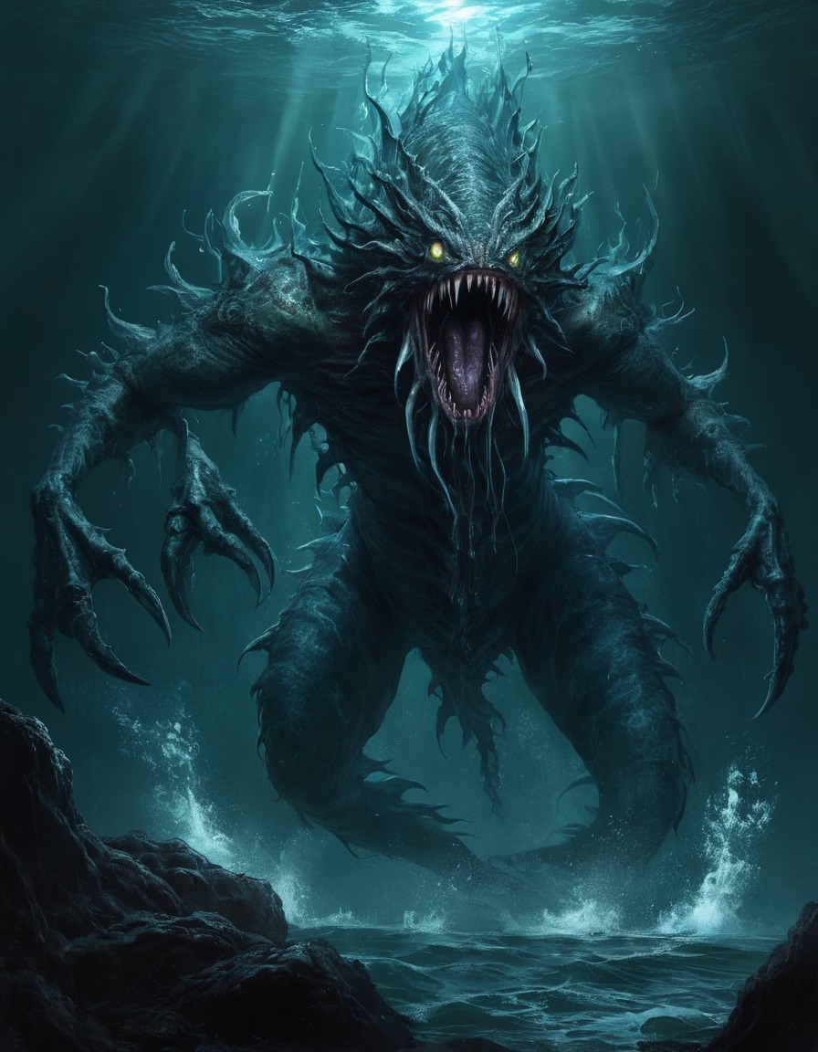 water sprites, sea monster, legendary creature, mythical beings, mythological creatures, fantasy, folklore