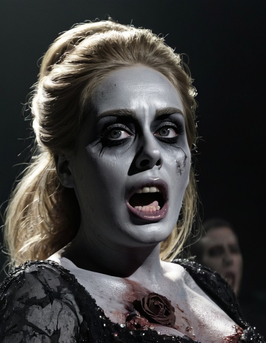 adele, singer, concert, stage, performance, glamorous, zombie, celebrities