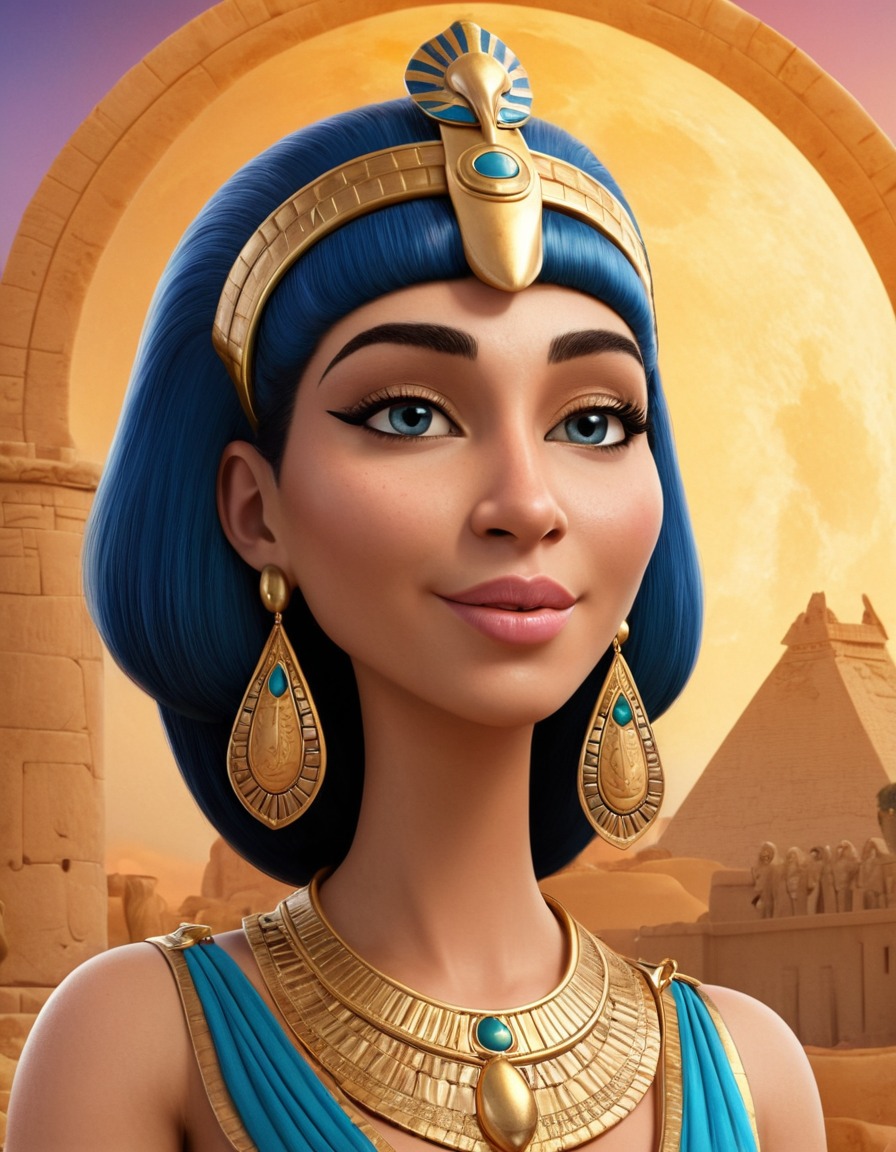 cartoon, caricature, cleopatra, humor, egypt, funny