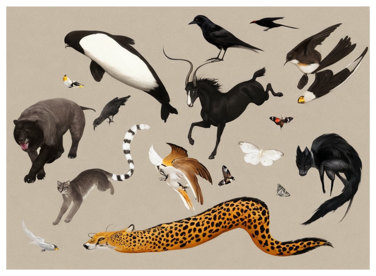 dolphin, moray, animals, bird, crow, hawk, mandrill, owl, sableantelope, species, whale, wolf