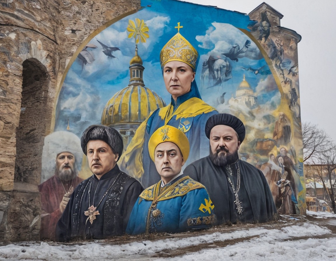 art, mural, ukraine, historical figures, landmarks, ukrainians