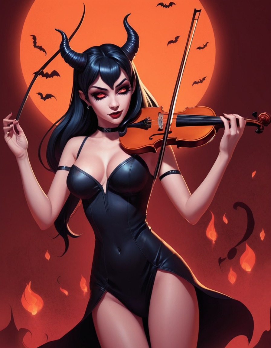 succubus, haunting melody, violin, lure, mythical creature