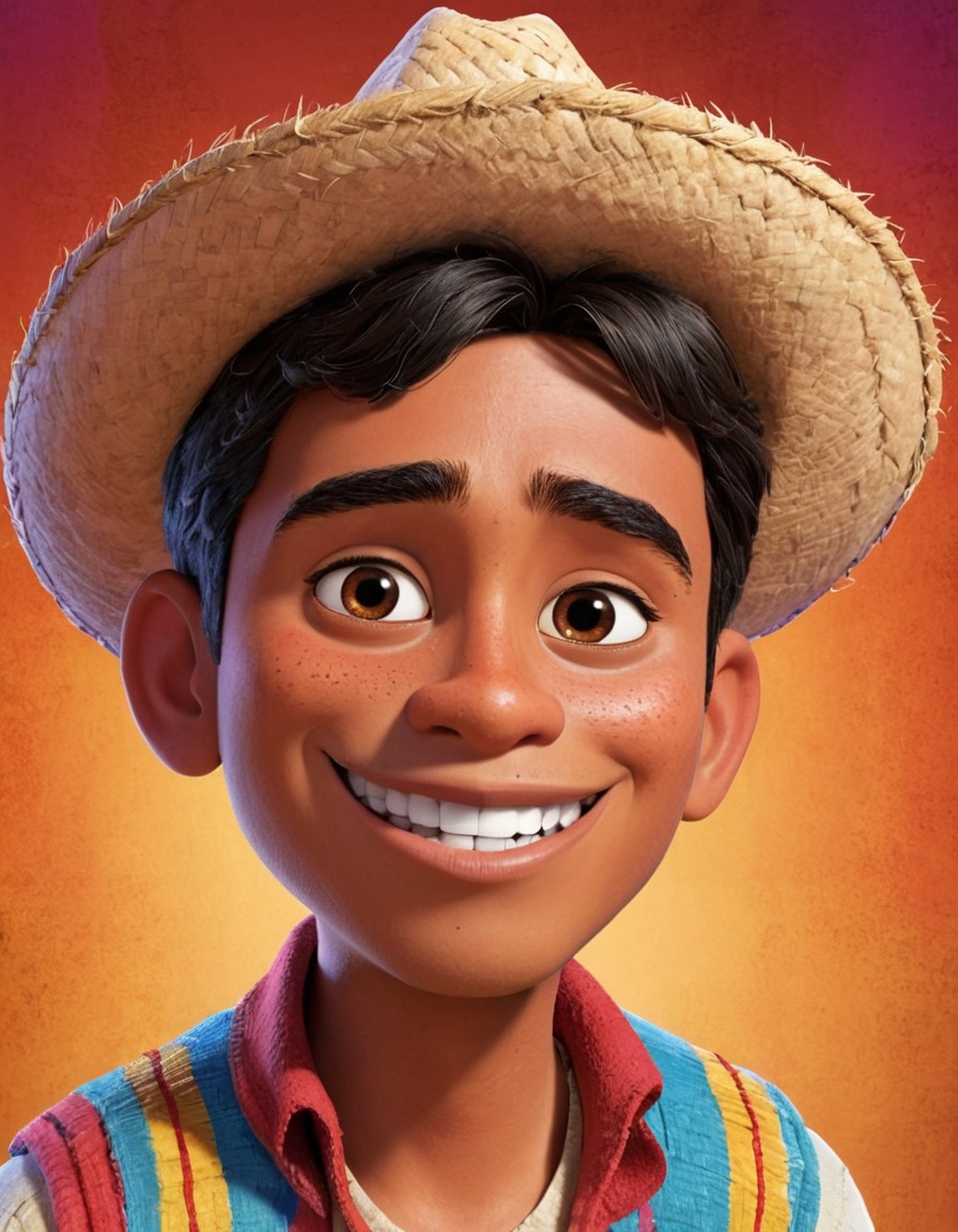 miguel, coco, pixar, animation, portrait, celebration, colorful, movies