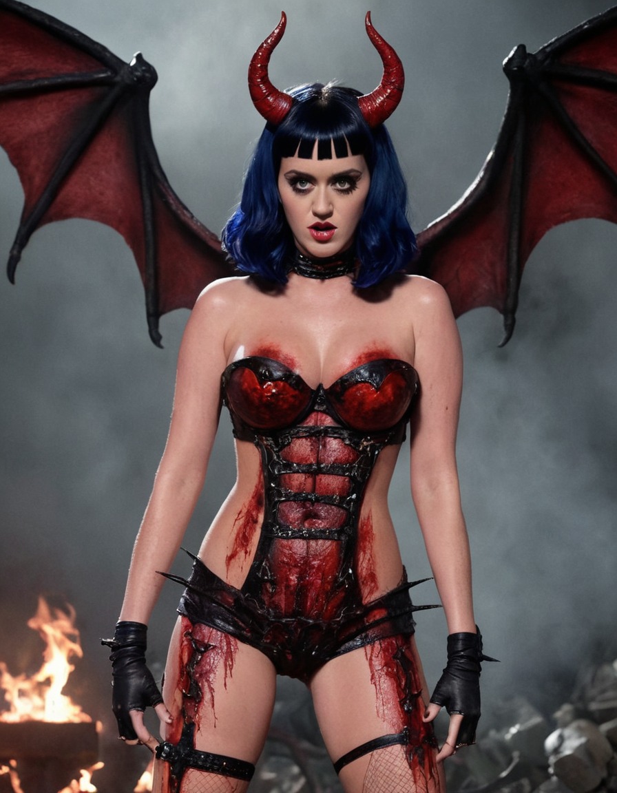 katy perry, hell, demon, supernatural, celebrity, pop music, fantasy