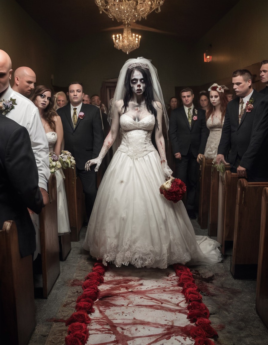 zombie, bride, wedding, horror, undead