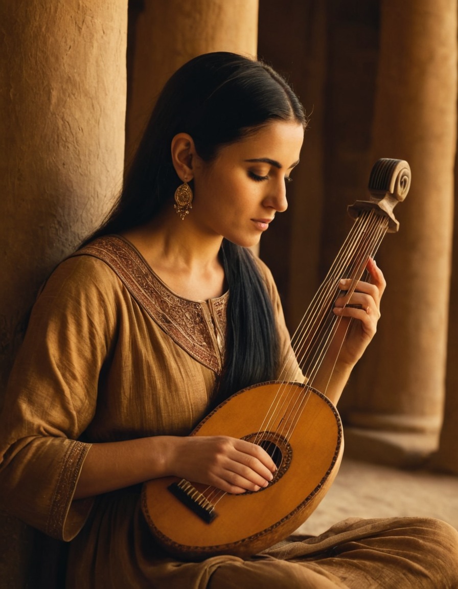 ancient persian, musician, lyre, 600 bc, music performance, historical recreation, cultural gathering