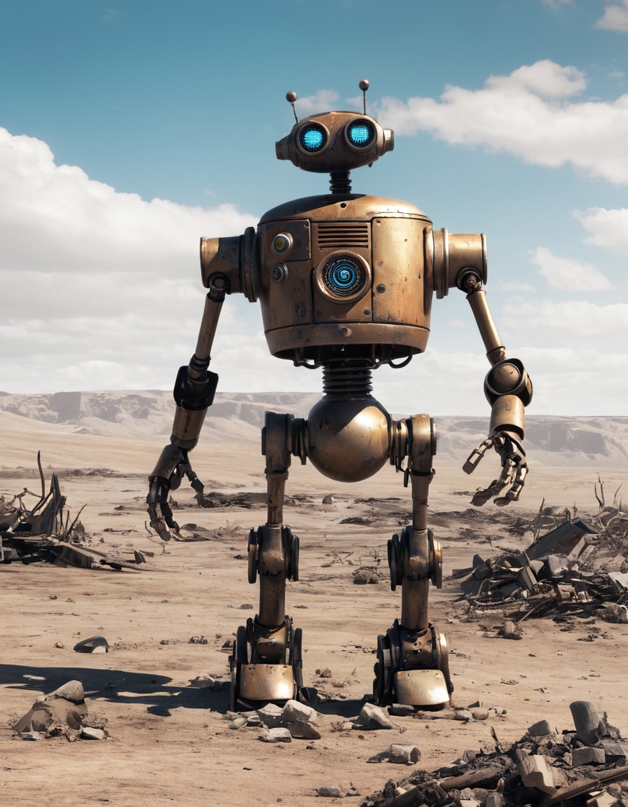 robot, apocalypse, wasteland, survival, futuristic, fallout, games, tv shows