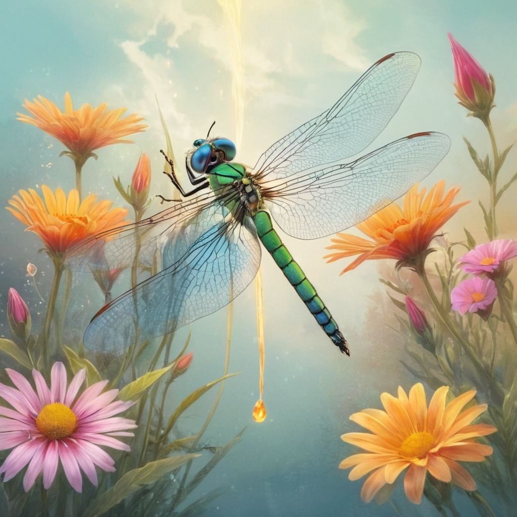 digitalart, fantasyart, digitalpainting, insect, butterflies, dragonfly