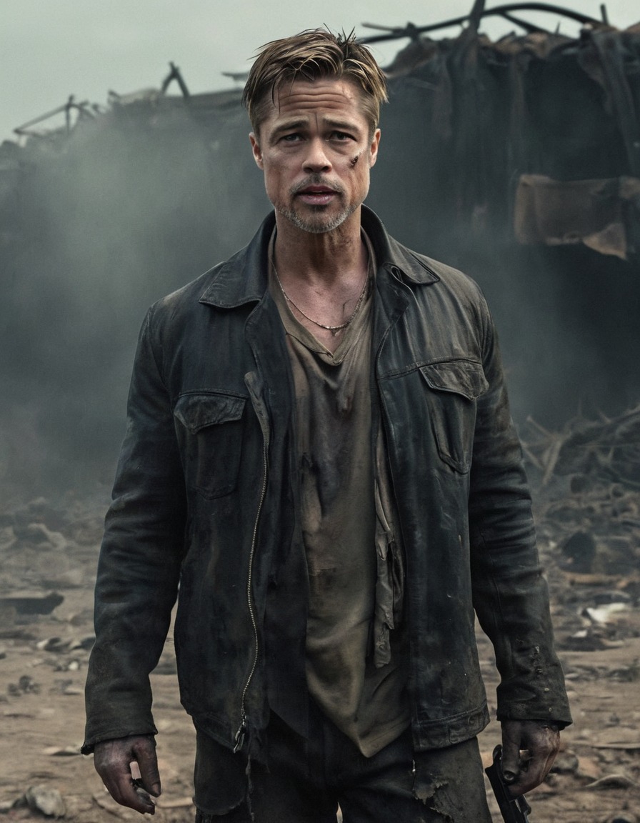 brad pitt, zombie, apocalyptic wasteland, actor, celebrities