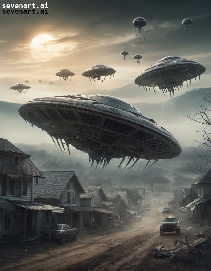 aliens, war machines, invasion, rural town, sci-fi, three body problem, trisolaran