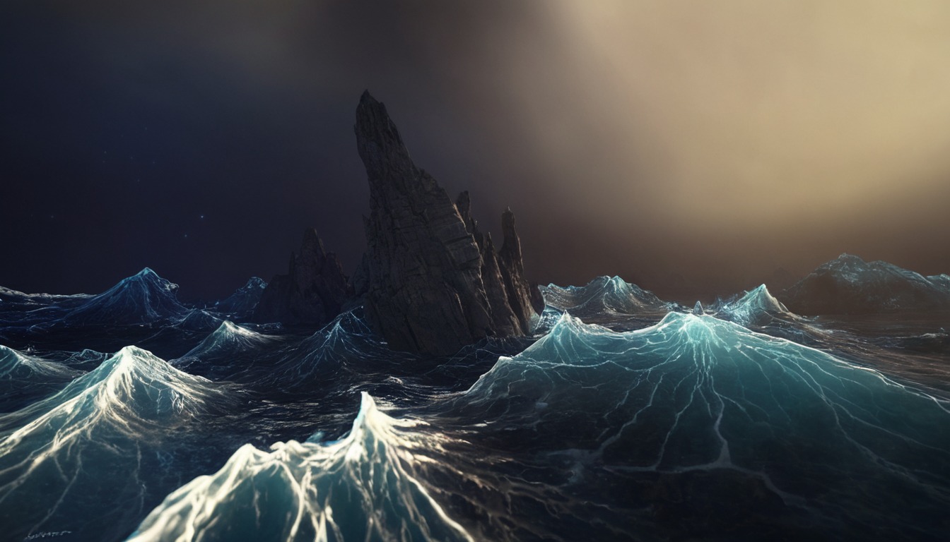 boat, blender, ocean, stormy, waves, aivazovsky