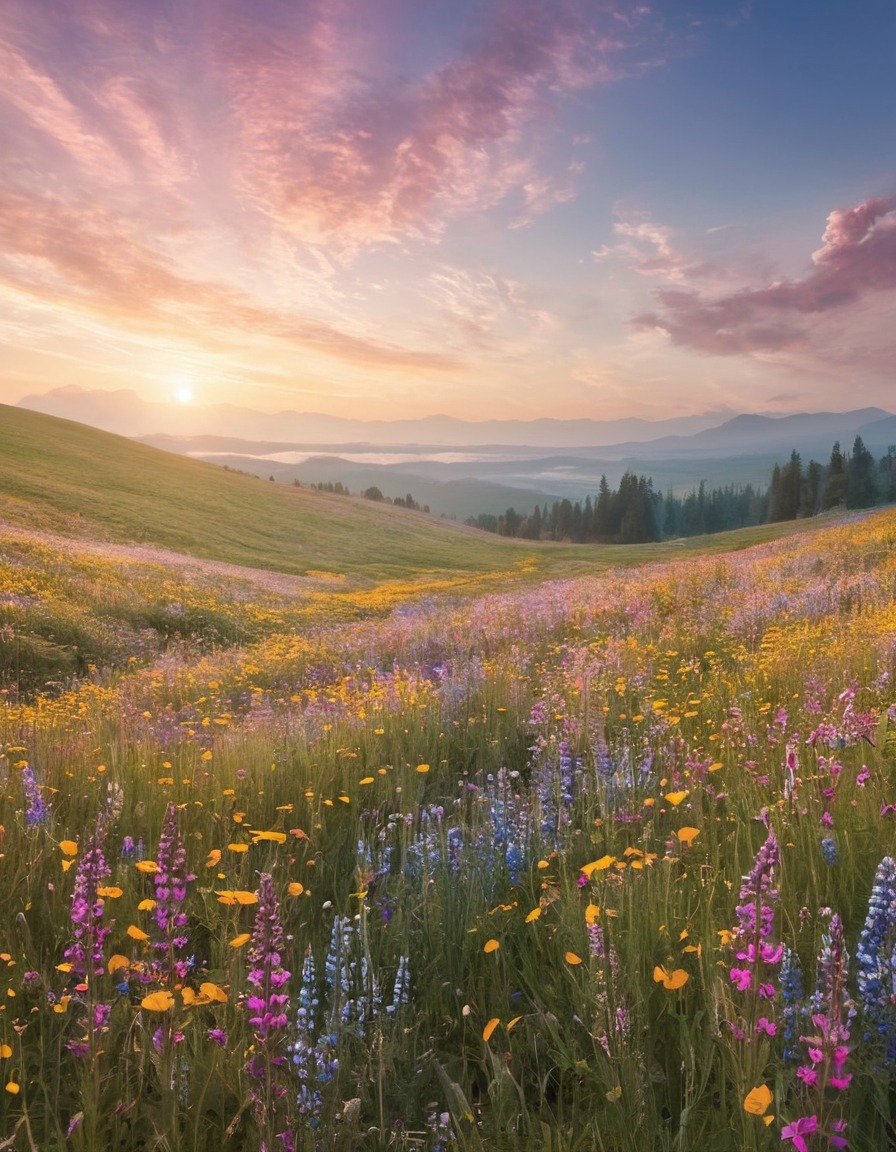 nature, beauty, landscape, wildflowers, horizon