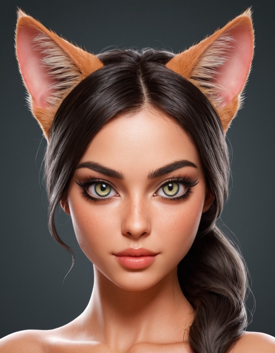 mutations, woman, female, mutated woman, feline features, cat-like eyes, cat ears