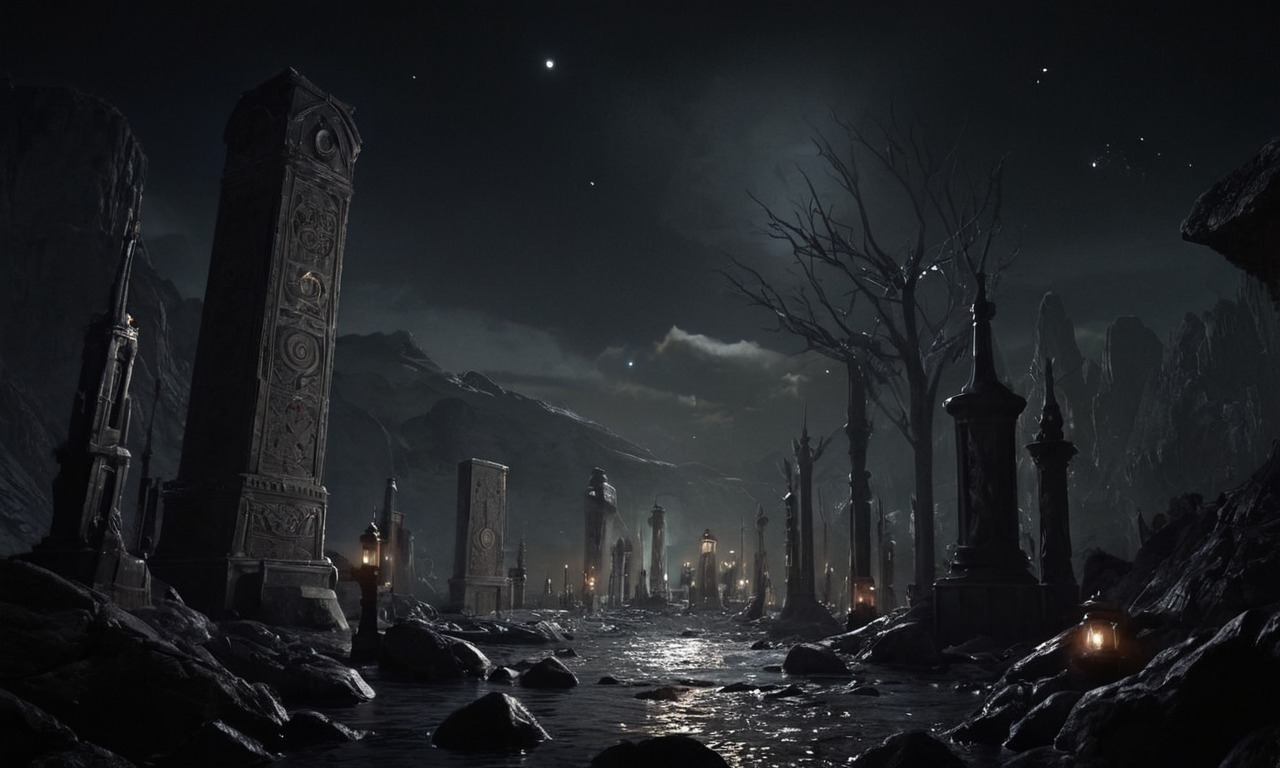 horror, wallpaper, cemetery, darkestnight, tombstone, darkest_night, tomb_stone, ai_art, pixai