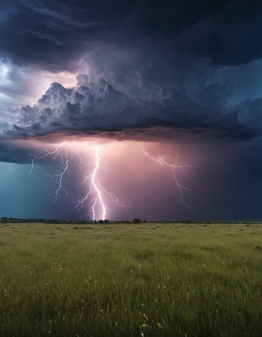 nature, weather, thunderstorm, meadow