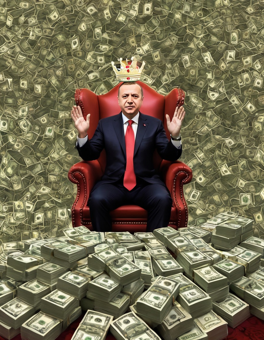 recep tayyip erdoğan, crown, money, wealth, power, politics, fun