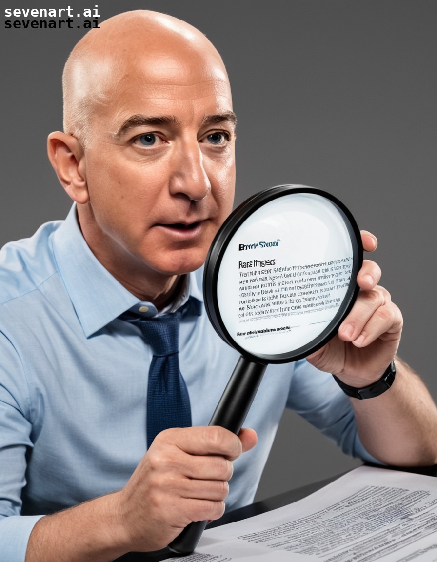 business, contract, humor, magnifying glass, reading, jeff bezos, amazon