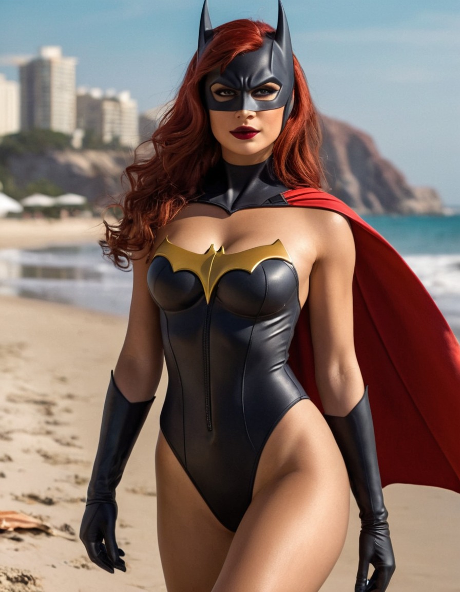 beach, swimsuit, batwoman, superhero, dc comics