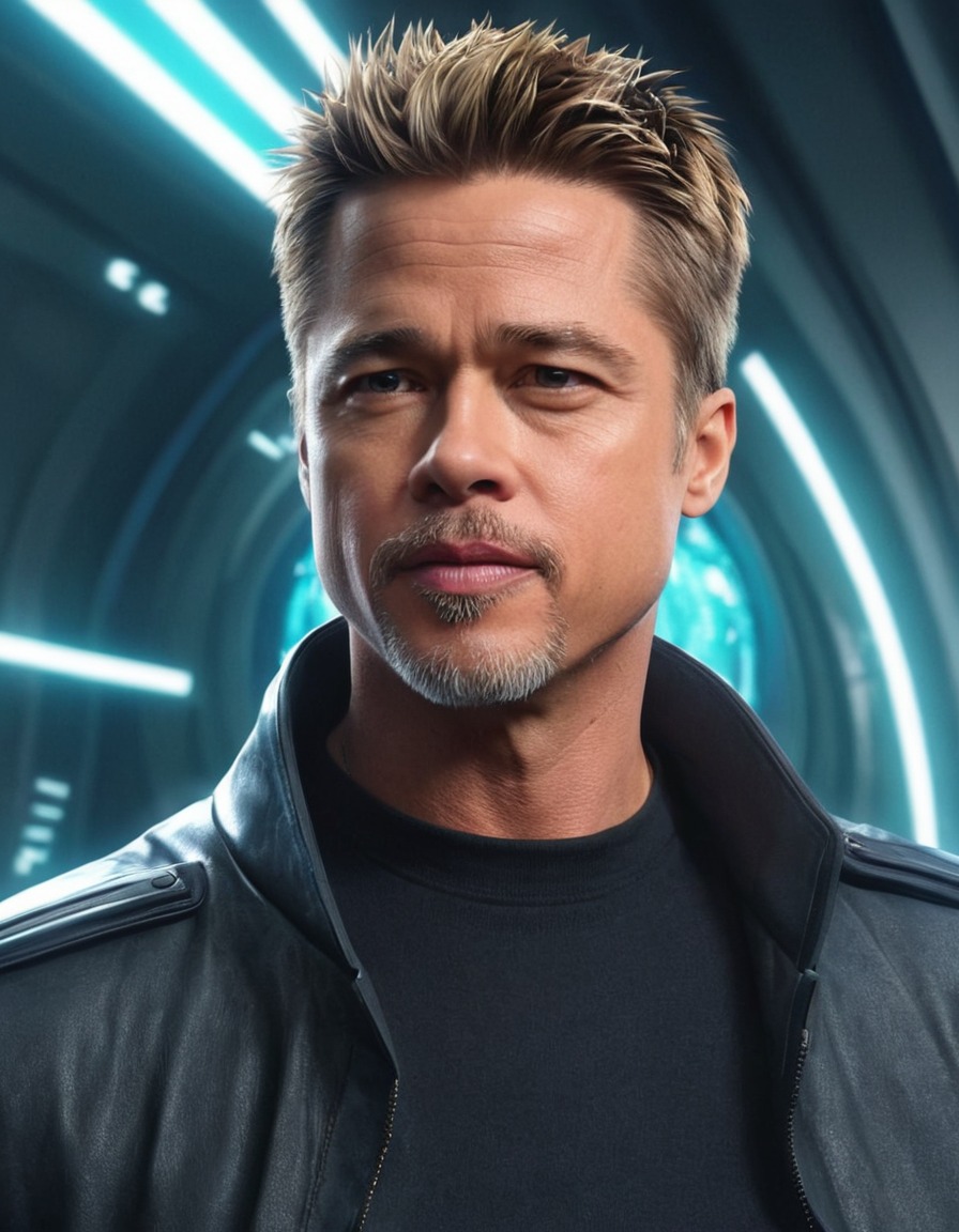 brad pitt, anime, futuristic, science fiction