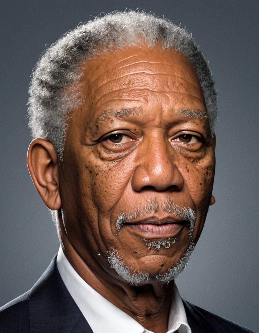 morgan freeman, portrait, painting, art, celebrity, actor