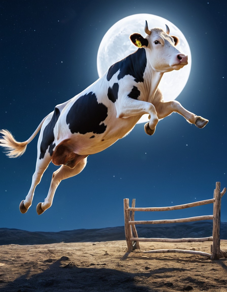 cow, moon, nursery rhyme, astronomy, fairy tale