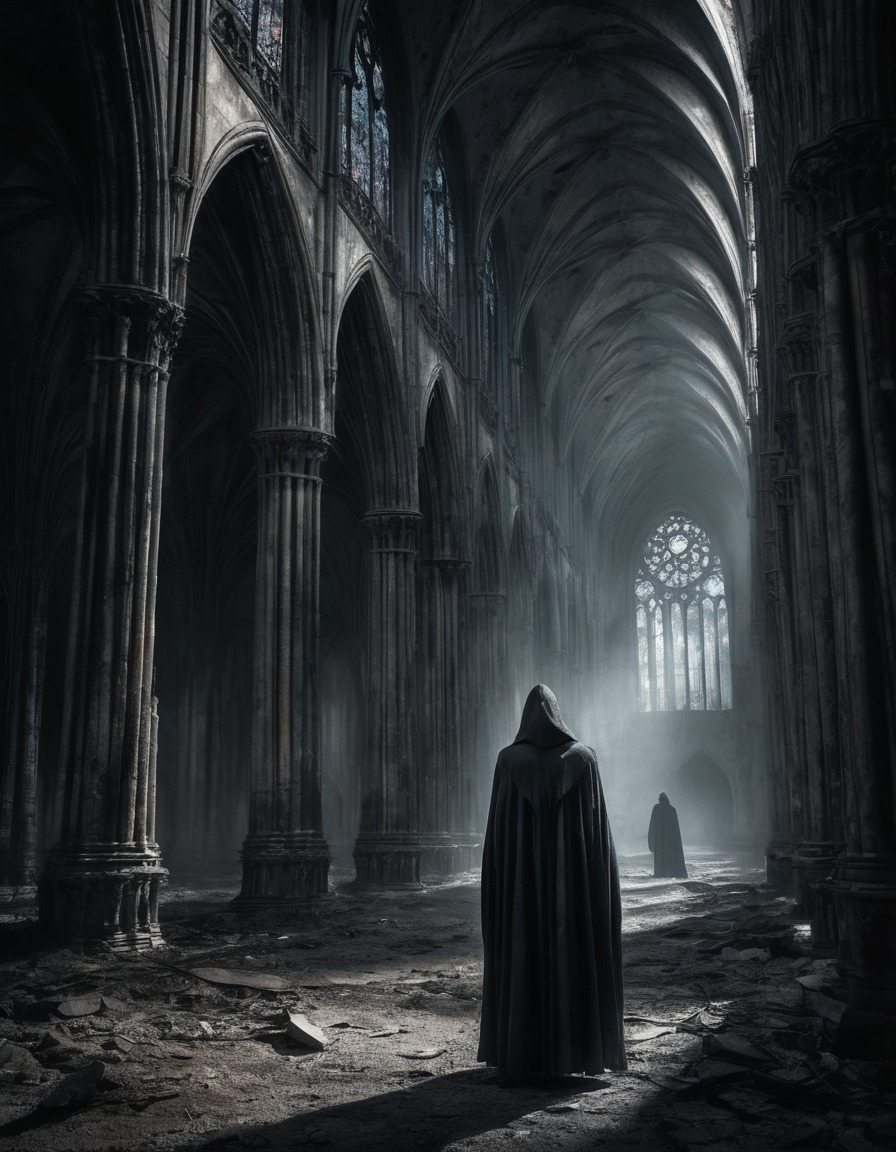 gothic architecture, cathedral, shadows, solitude, gothic, underground, dark