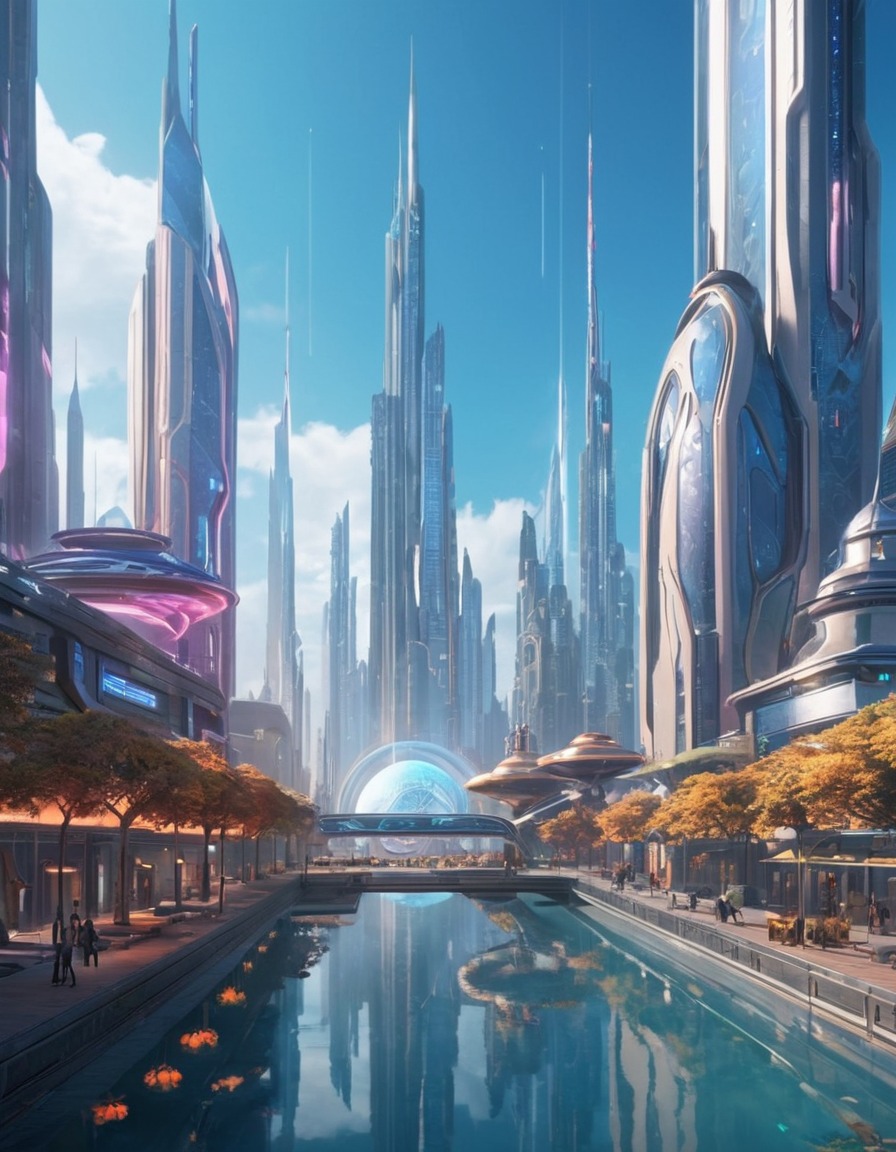 futuristic, cityscape, valorant, high-tech buildings, advanced technology, computer games