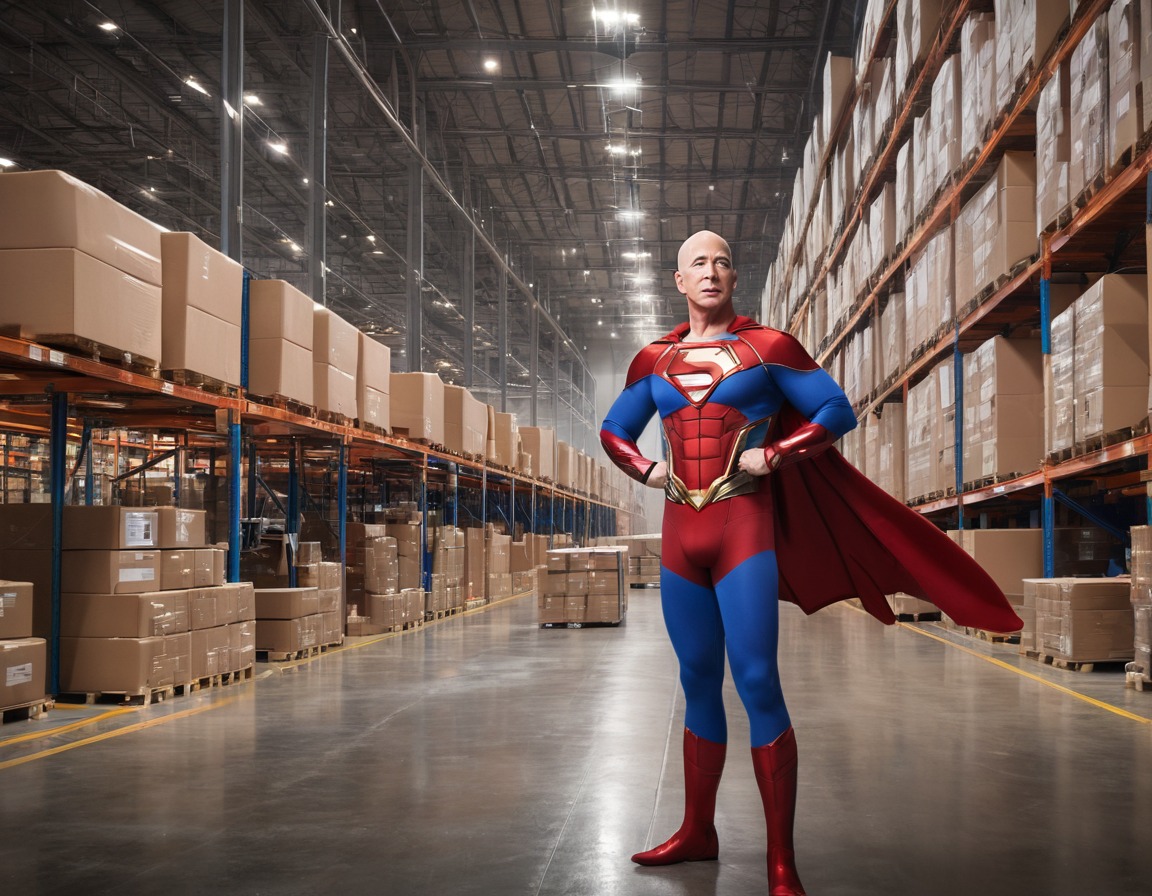 humor, superhuman, technology, e-commerce, warehouse, jeff bezos, amazon