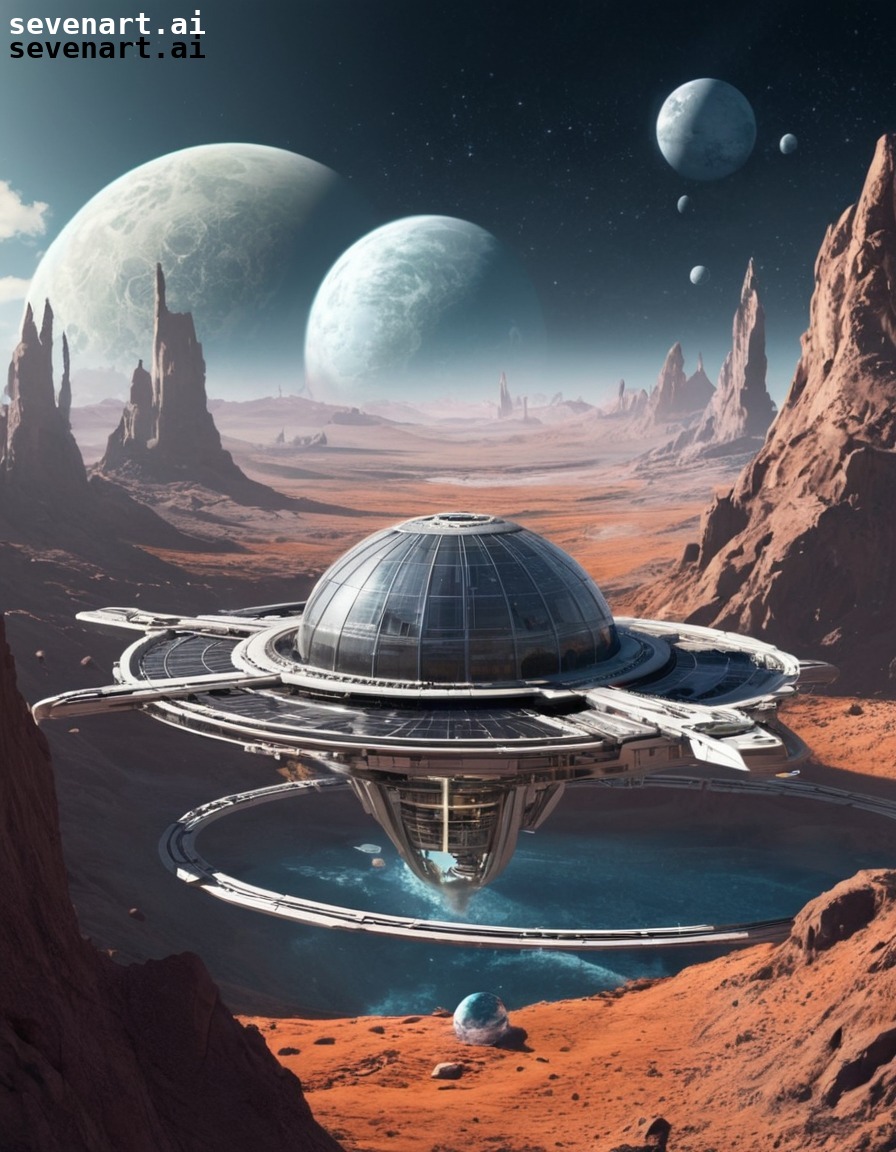 space colony, terraforming, energy sources, futuristic technology, sustainable living, future