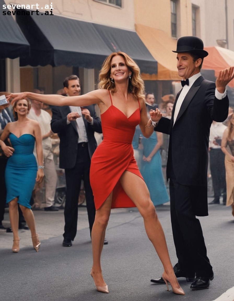 julia roberts, pretty woman, dance-off, street performer, entertainment, actress, movies, movie stars