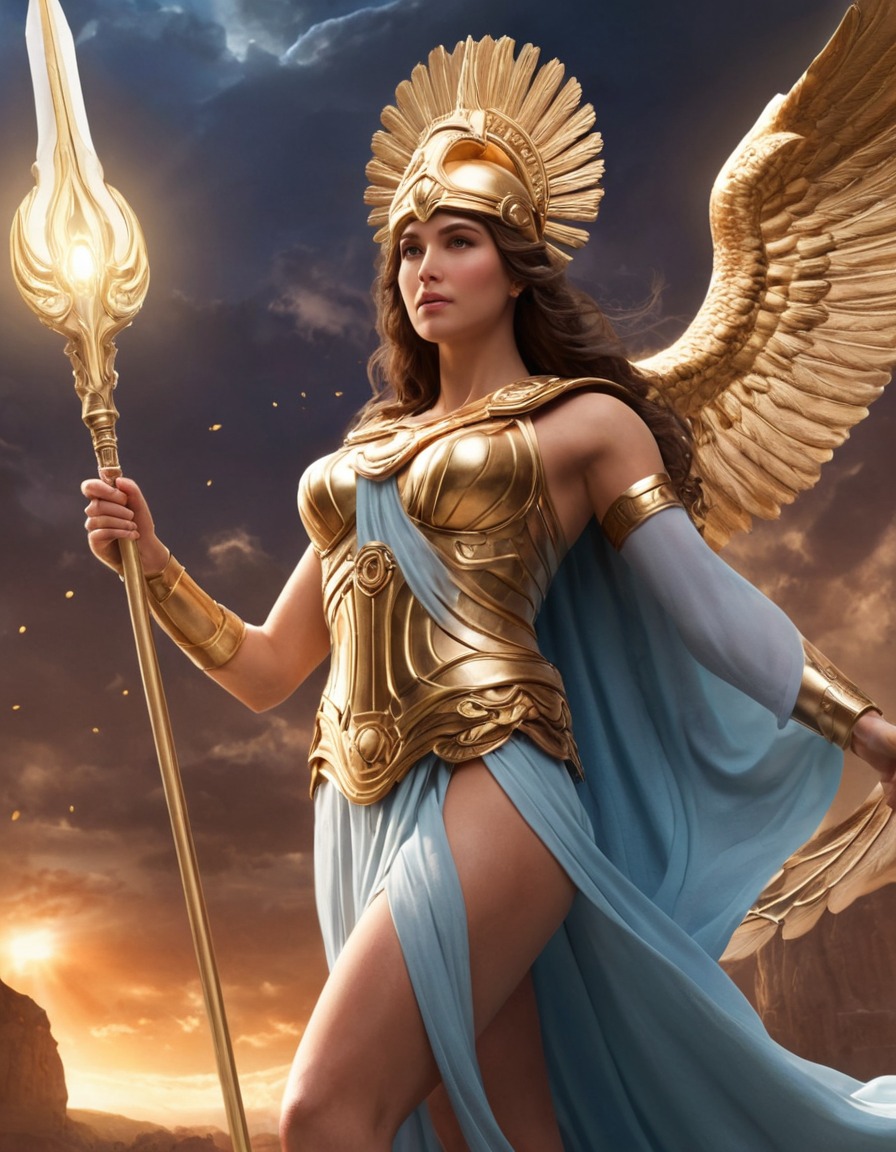 athena, greek mythology, epic, goddess, mythological scene