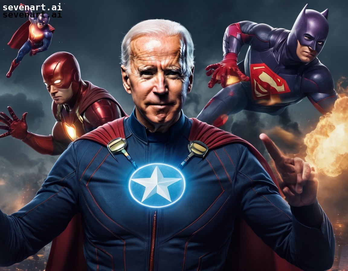 joe biden, superhero, costume, saving the world, comic book villains, usa