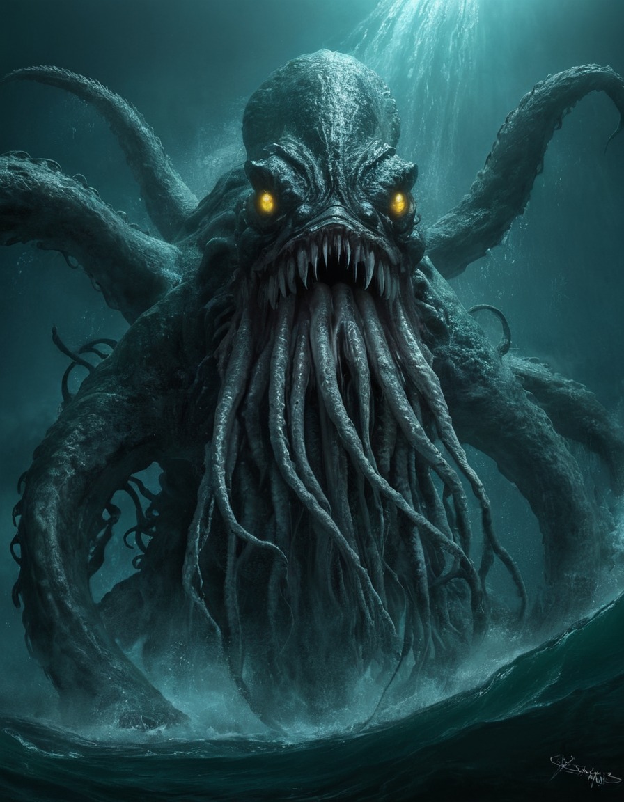 kraken, sea monster, mythical creature, nautical legend