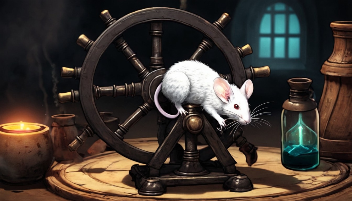 mouse, spinningwheel, whitemouse