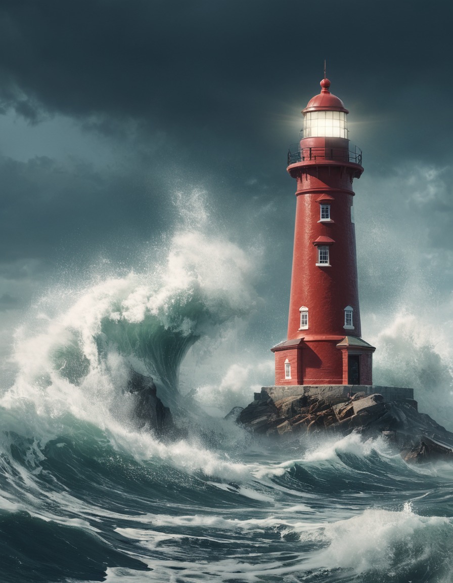 lighthouse, history, waves, ocean, coastal landscape