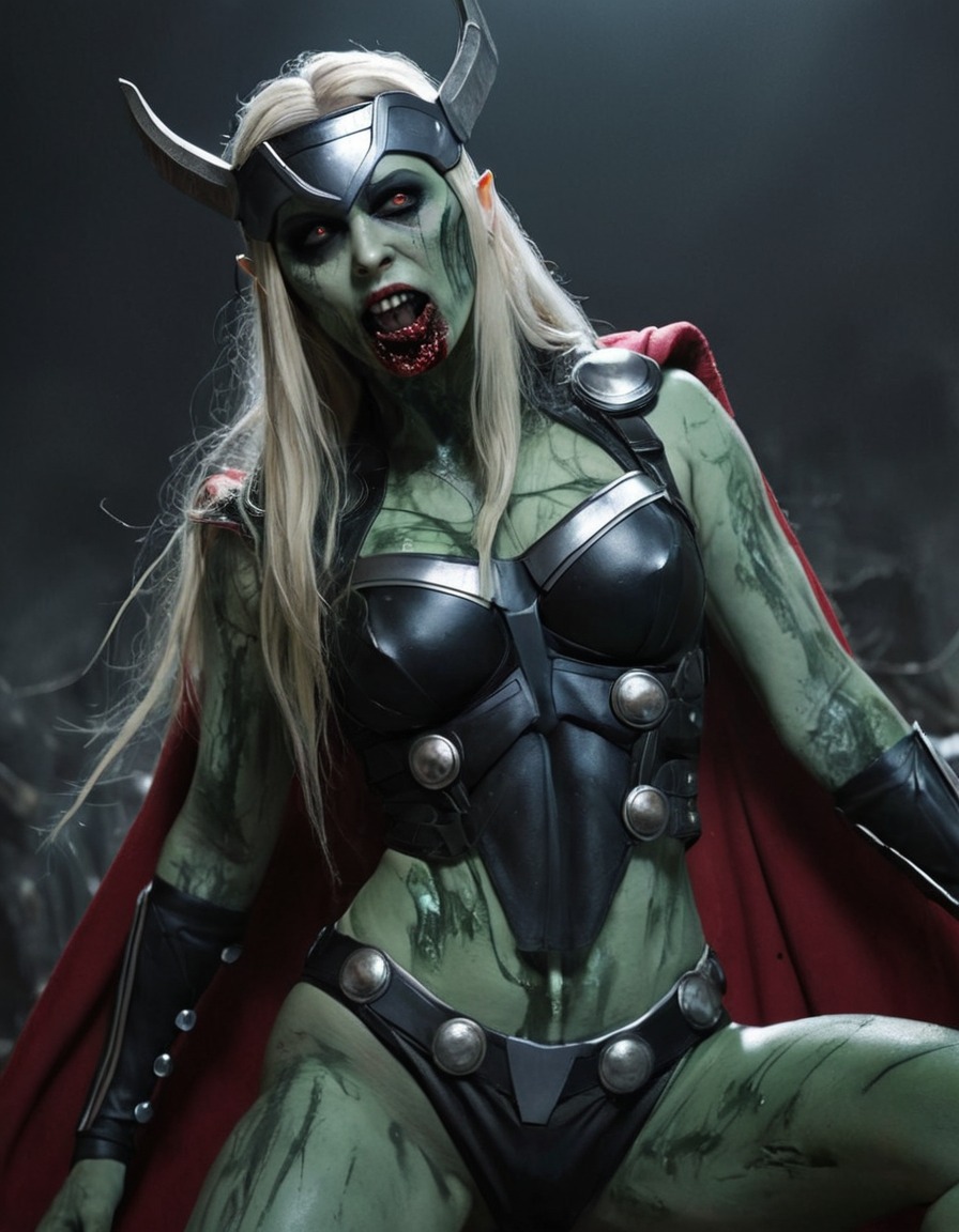 zombie, hela, thor, marvel, superhero, undead, norse mythology