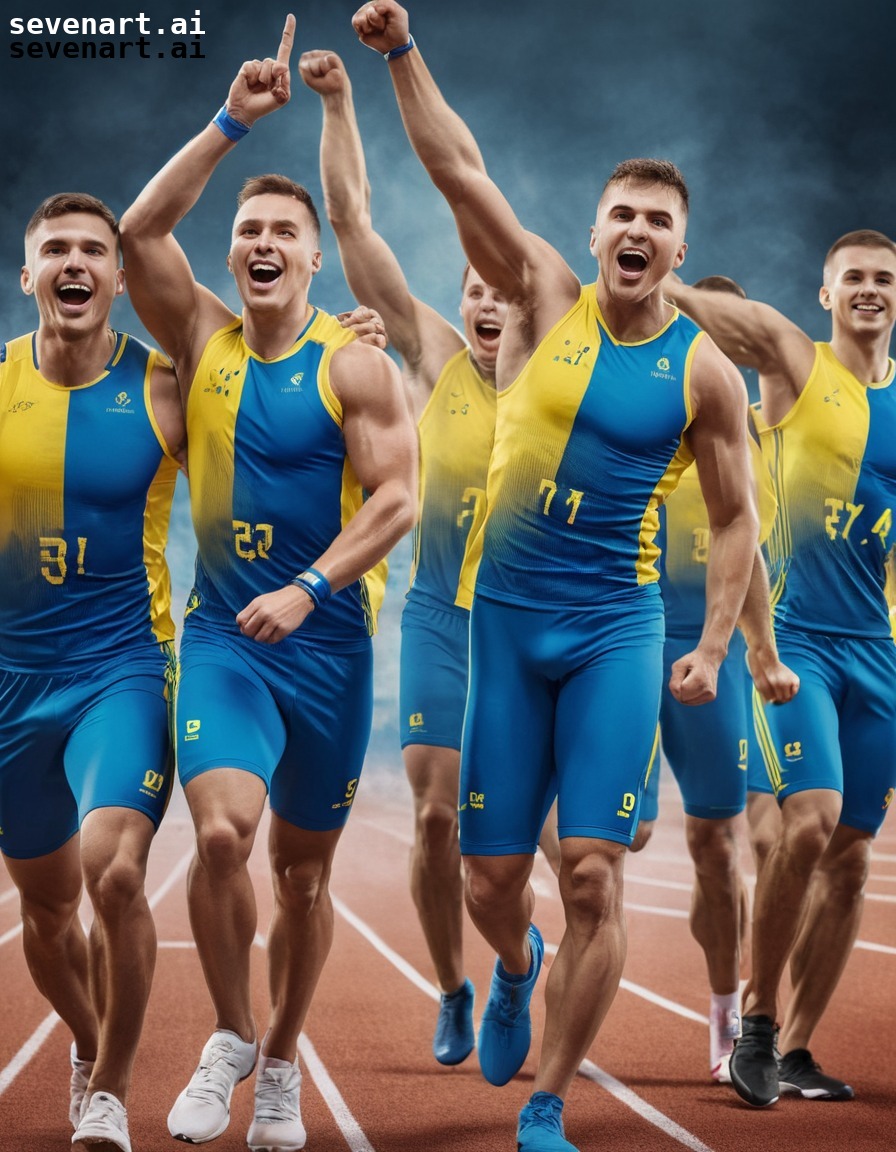 ukrainian, athletes, celebration, victory, determination, ukraine, ukrainians