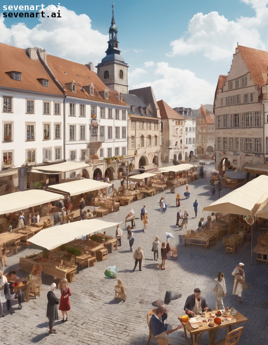 european, town square, historic, bustling, architecture, europe