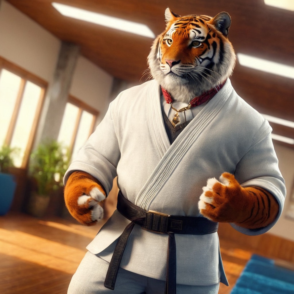 cartoon, tiger, martialarts, warrior, arts, belt, bing, black, creator, hero, image, karate, martial